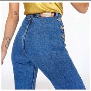 Vintage Lawman Denim Western High Rise Denim Blue Jeans Buttons Women’s 13 28x33